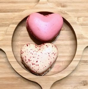 Two heart shapes macaroons